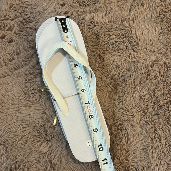 White plain flip flops sandals Dancing shoes take off heels to dance size 9-10 L - Picture 8 of 10